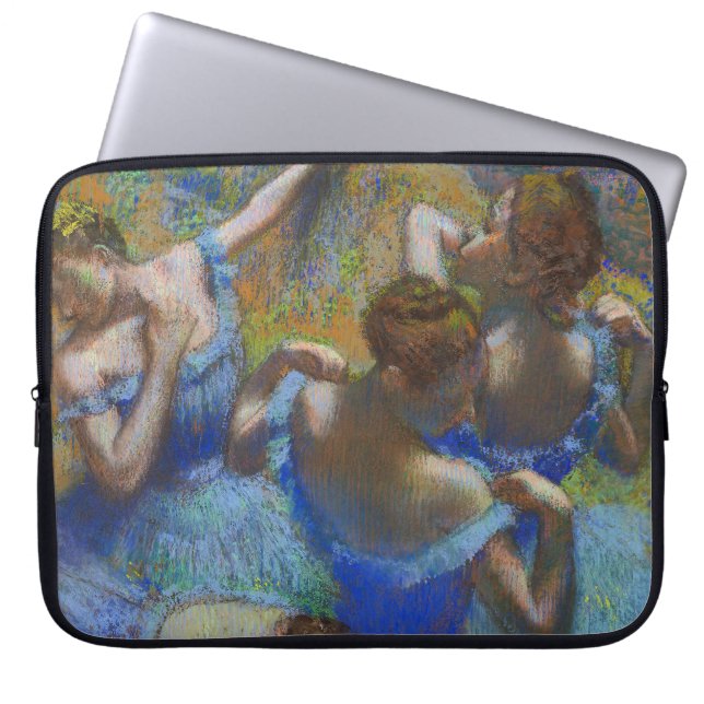Degas Blue Dancers Pastel Fine Art Masterpiece Laptop Sleeve (Front)