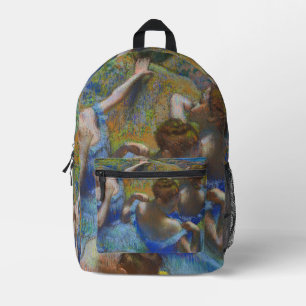 Degas Blue Dancers Pastel Fine Art Masterpiece Printed Backpack