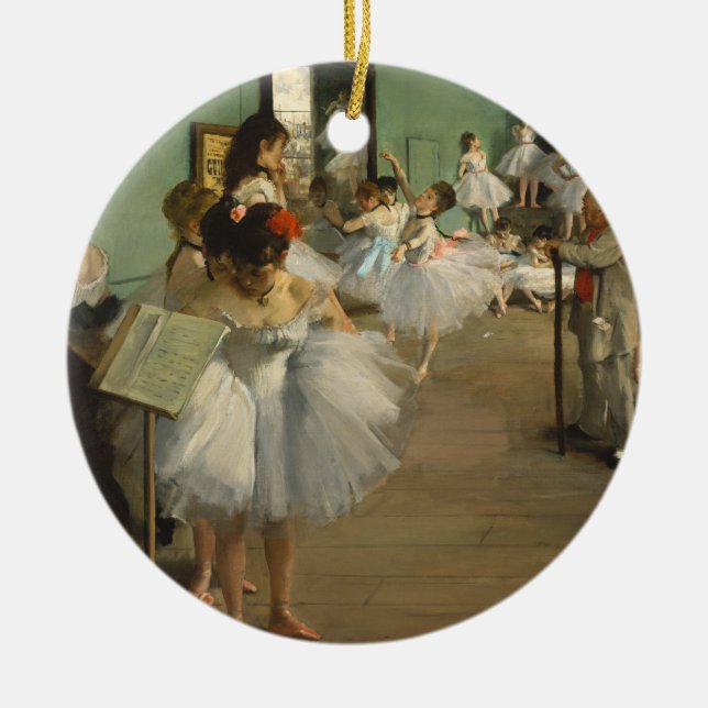 Degas Dance Class Ballet Dancers Ballerina Art Ceramic Tree Decoration (Front)