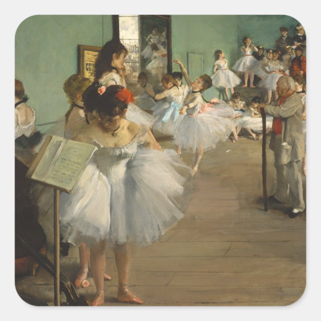 Degas Dance Class Ballet Dancers Ballerina Art Square Sticker (Front)