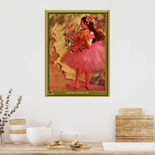 Degas - Dancer in Pink Dress Poster