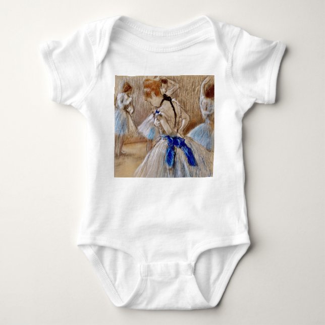 Degas Dancer With Blue Ribbon  Baby Bodysuit (Front)