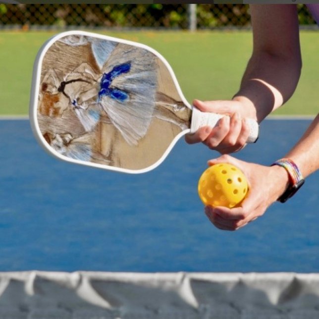 Degas Dancer With Blue Ribbon Pickleball Paddle (Pickleball paddle hand wrapped grip honeycomb core. 15.75” x 7.75” 8 oz weight. 
)