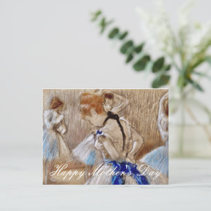 Degas Dancer With Blue Ribbon Postcard