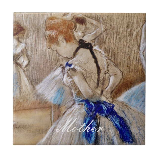Degas Dancer With Blue Ribbon  Tile (Front)