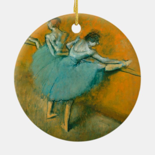 Degas Dancers at the Bar Ballet Ceramic Tree Decoration (Back)