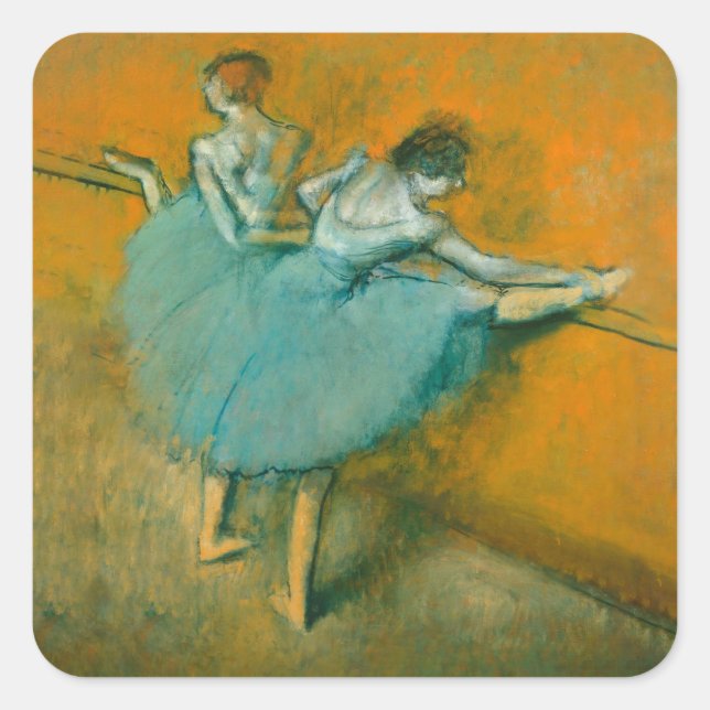 Degas Dancers at the Bar Ballet Square Sticker (Front)