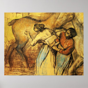 Degas - Two Laundresses And A Horse 1902 Poster