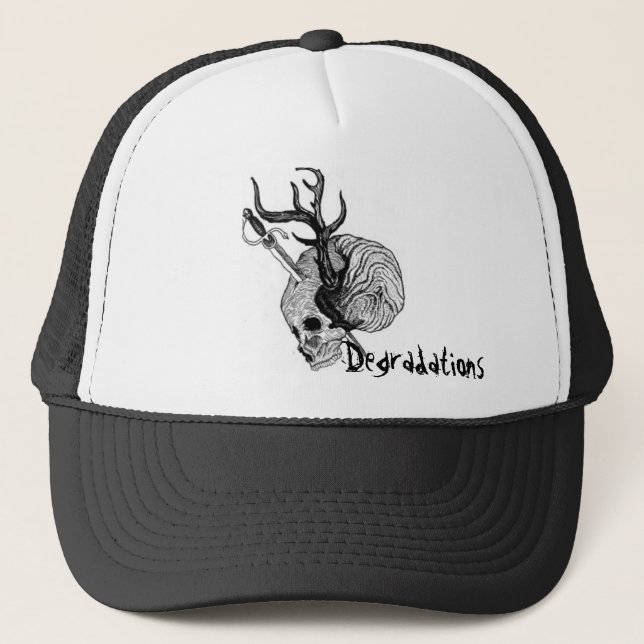 Degradations Antler Skull Trucker Hat (Front)