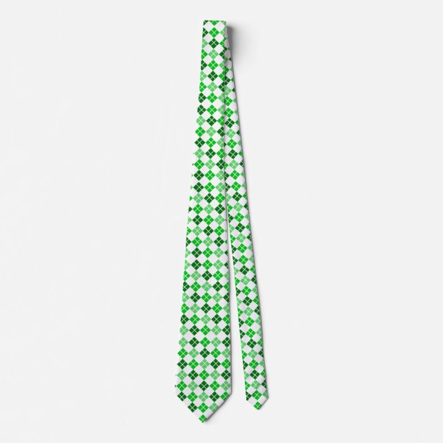 Degrees of Green Argyle Custom Tie (Front)