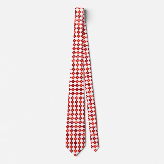 Degrees of Red Argyle Custom Necktie (Front)