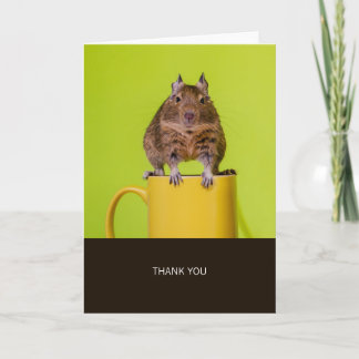 Degu on Yellow Cup Thank You Card