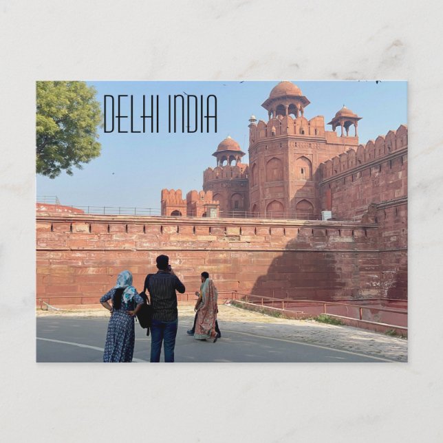 Dehli India fort Postcard (Front)