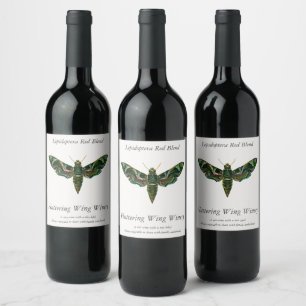 Deilephila Nerii - Oleander Hawk-Moth Wine Label