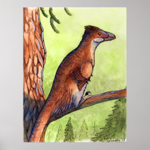Deinonychus in a Tree Poster