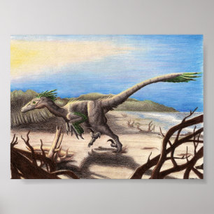 Deinonychus on the Beach Print