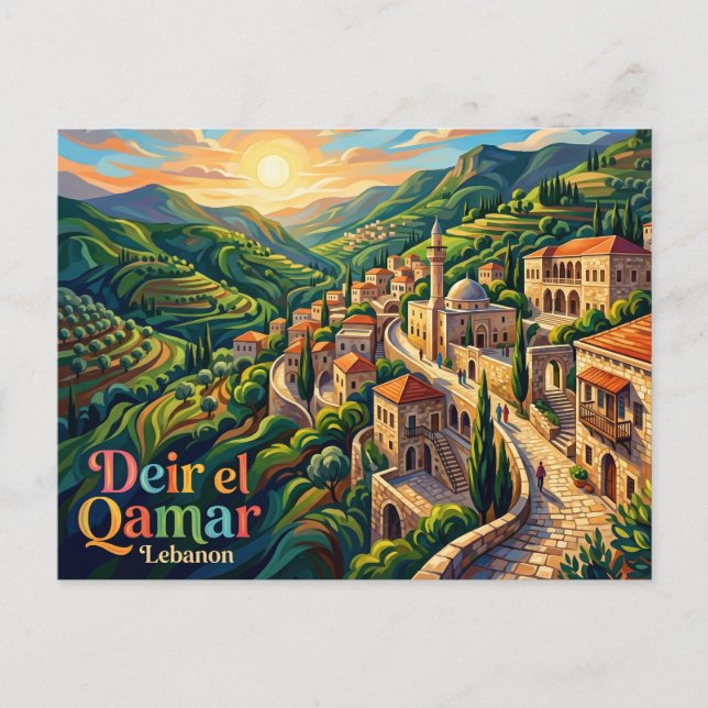 Deir el Qamar Lebanon Postcard (Front)