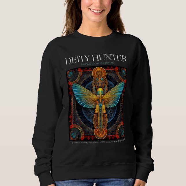 Deity Hunter  Psychedelic Egyptian Fractal Ankh 1 Sweatshirt (Front)