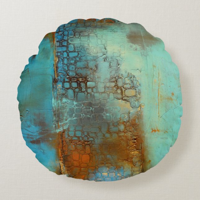 Deja Blue Round Cushion (Front)