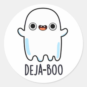 Deja Boo Funny Ghost Pun Classic Round Sticker