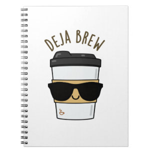 Deja Brew Funny Coffee Pun Notebook
