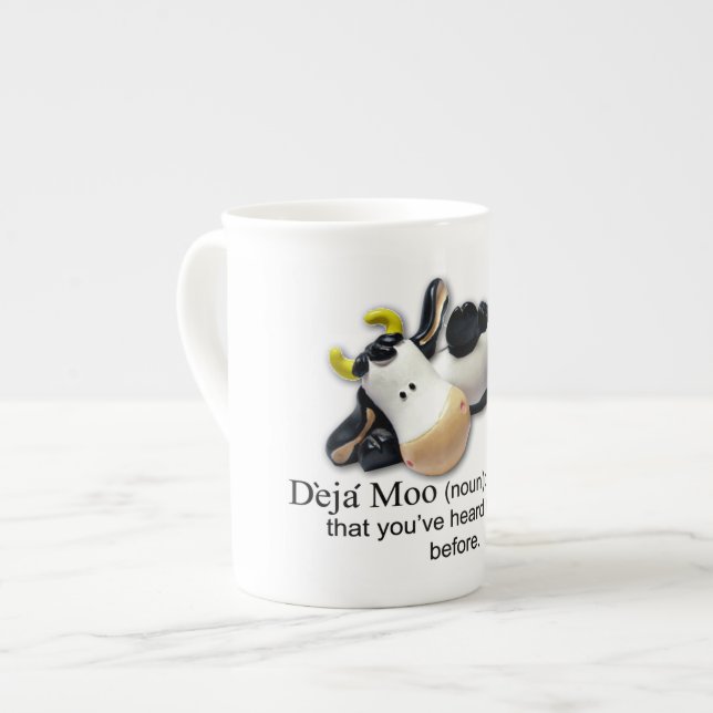 Deja Moo Bull Comic Bone China Mug (Front Left)