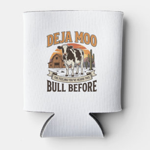 Deja Moo Funny Cow Western Vintage Shirt Design_1 Can Cooler