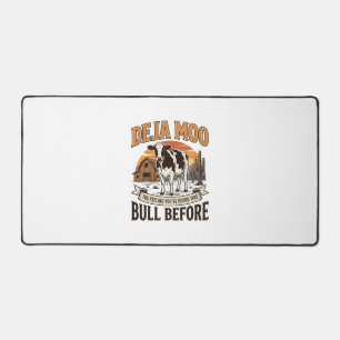 Deja Moo Funny Cow Western Vintage Shirt Design_1 Desk Mat