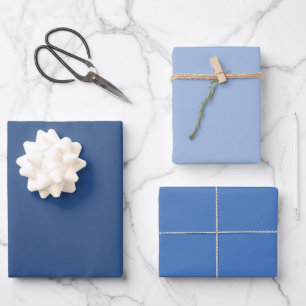 Deja Vu Blue Spring Season Solid Colour Wrapping Paper Sheet