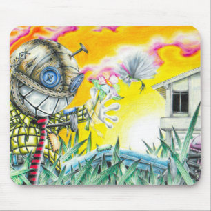 Deja Vudoo - Cute Colourful Pin Cushion Doll Art Mouse Pad