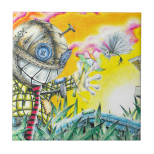 Deja Vudoo - Cute Colourful Pin Cushion Doll Art Tile