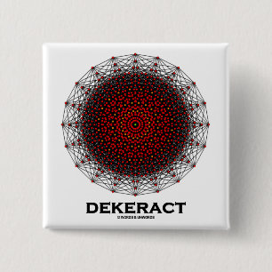 Dekerat (10-Dimensional Hypercube) 15 Cm Square Badge