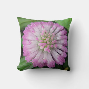 Dekokissen rosa Kleeblüte mit Wassertropfen Cushion