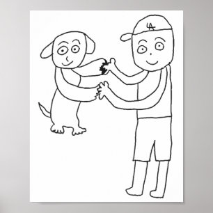 Dekopin And Otani-san Joining Hands Poster