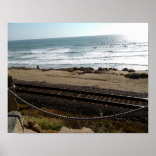Del Mar Beach by RZB Poster