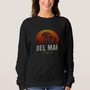 Del Mar California Retro Surfer Vintage Beach Sweatshirt