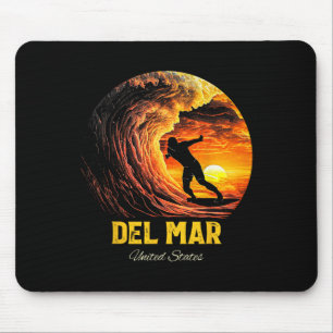 Del Mar United States Surfing Surfboard Mouse Pad