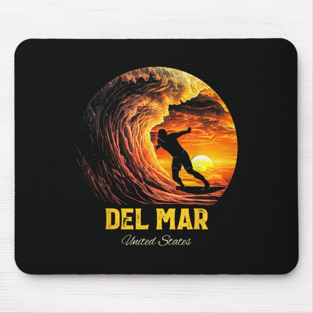 Del Mar United States Surfing Surfboard  Mouse Pad (Front)