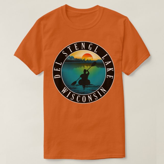 Del Stengl Lake Wisconsin Kayaking T-Shirt (Design Front)