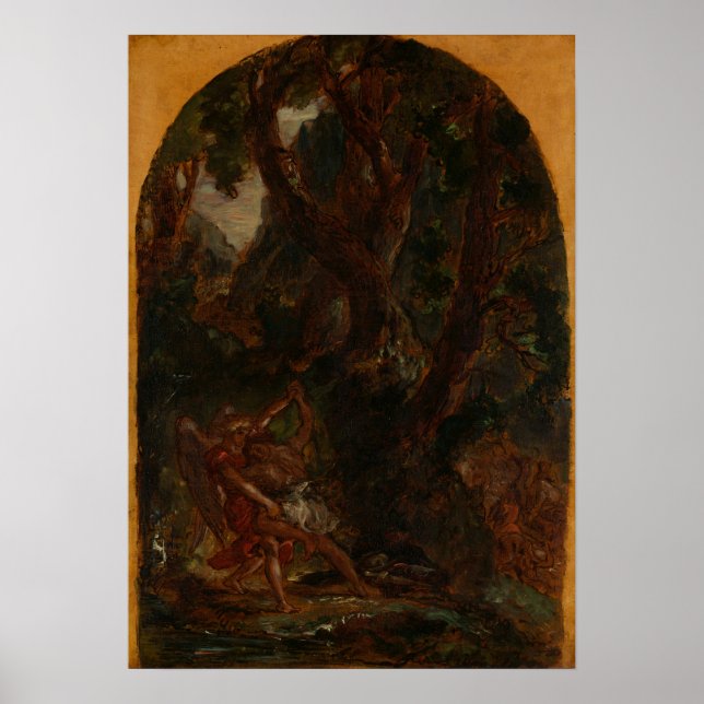 Delacroix - Jacob Wrestling With The Angel Poster (Front)