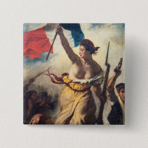 Delacroix - Liberty Leading The People Close-up 15 Cm Square Badge