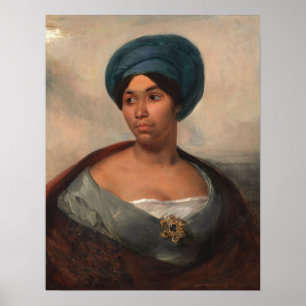 Delacroix - Portrait Of A Woman In A Blue Turban Poster