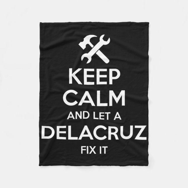 Delacruz Funny Surname Birthday Family Tree Reunio Fleece Blanket (Front)