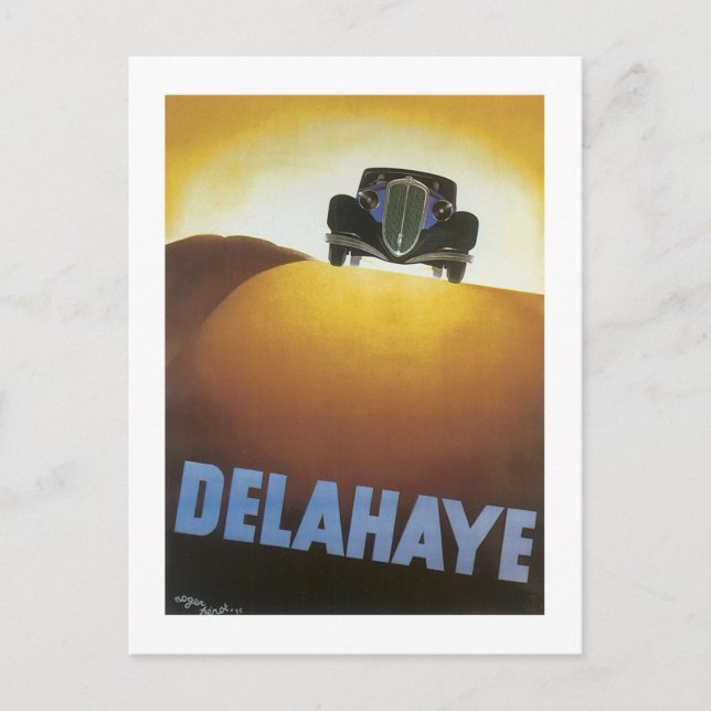 Delahaye Vintage Auto Poster Postcard (Front)