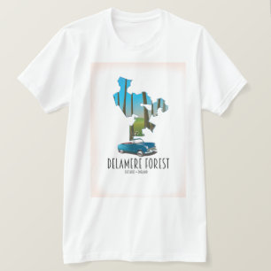 Delamere Forest Cheshire England map T-Shirt