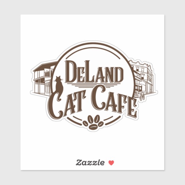 DeLand Cat Cafe LOGO large sticker  (Sheet)
