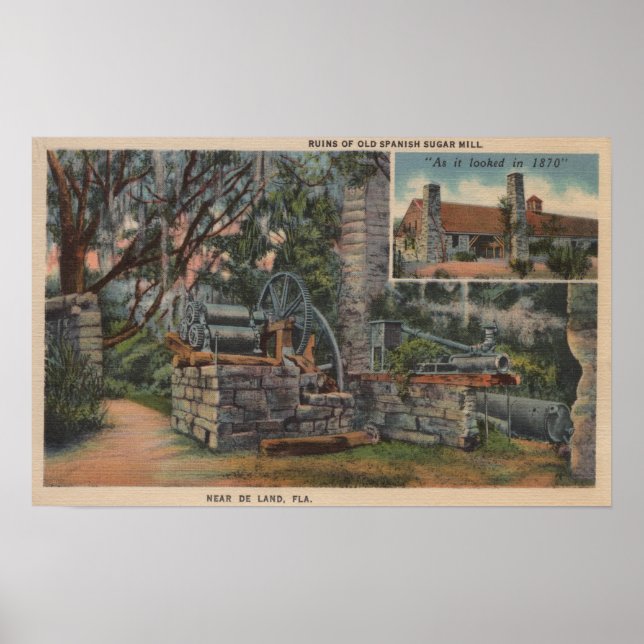 Deland, FL - Ruins of Old Spanish Sugar Mill Poster (Front)