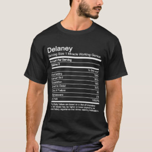 Delaney Name Nutritional Facts T-Shirt