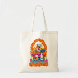 Delantal Largo Playera dia de muertos, altar de mu Tote Bag