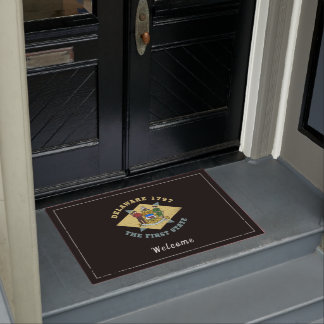DELAWARE 1797 THE FIRST STATE FLAG DOORMAT